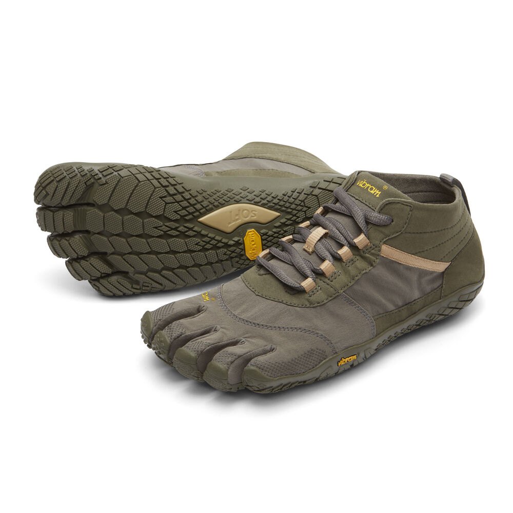 Zapatos De Trail Hombre Verde Oliva - FiveFingers V-Trek - KAUHGF-967